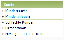 Kundensuche Menu
