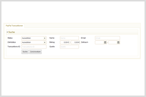 Inforius PayPal Transaktionen