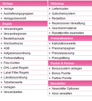 Verwaltungsmenü